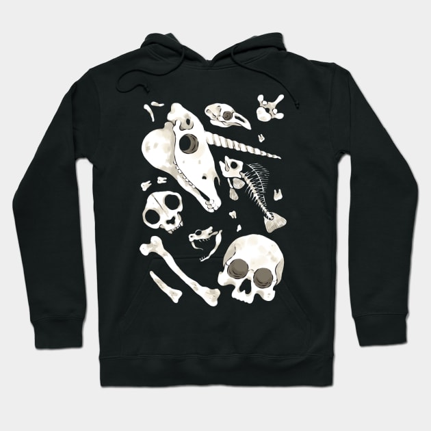 blue Skulls and Bones - Wunderkammer Hoodie by fabiomancini